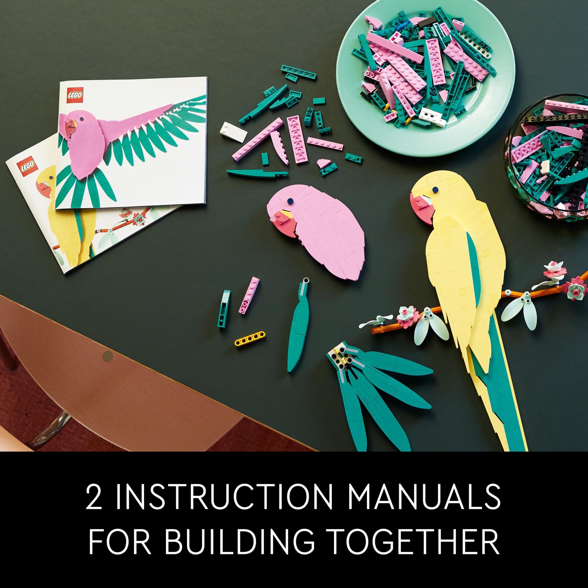 LEGO 31211 Art The Fauna Collection – Macaw Parrots, Nature Wall Artwork for Living Room