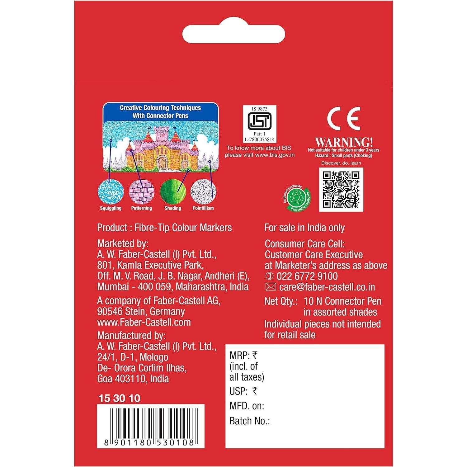 Faber-Castell Connector Fibretip Colors - Pack of 10