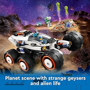 LEGO 60431 City Space Explorer Rover and Alien Life Toy, Space Gift for Boys and Girls Ages 6 and Up with 2 Minifigures, Robot and Extraterrestrial Figures, Pretend Play STEM Toy.