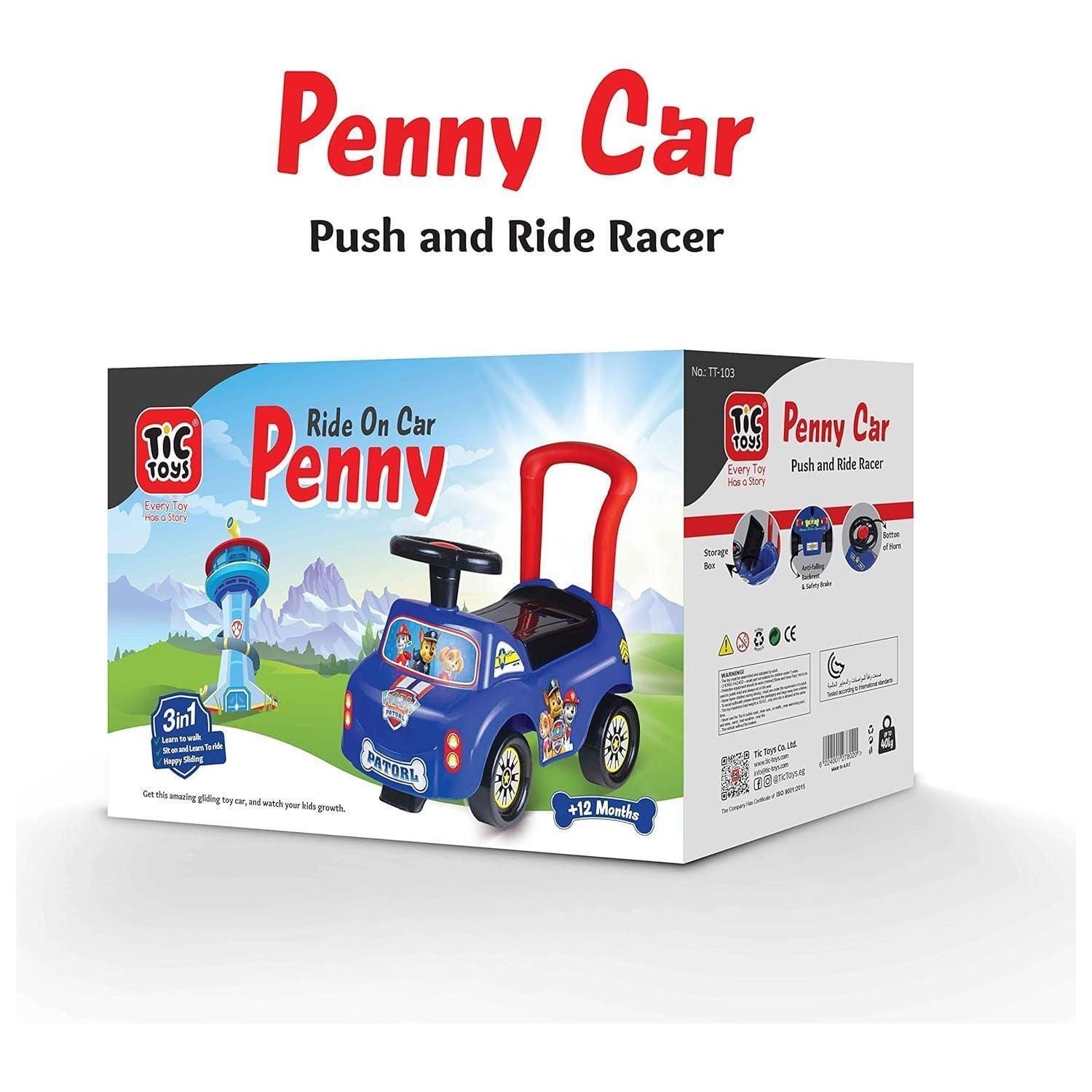 Tic Toys Plastic Push Car Game With Storage Box And Button For Kids - Frozen