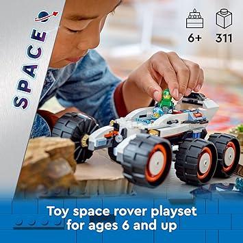 لعبة ليجو 60431 سيتي سبيس اكسبلورر روفر والحياة الغريبة، هدية فضائية للأولاد والبنات من سن 6 سنوات فما فوق مع شخصيتين صغيرتين، روبوت وشخصيات من خارج كوكب الأرض، لعبة تظاهر باللعب بالعلوم والتكنولوجيا والهندسة والرياضيات.