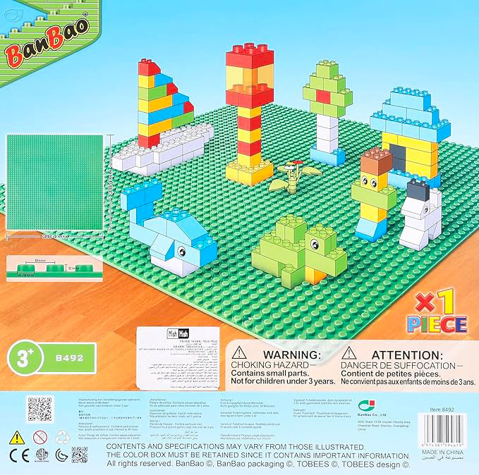 Baseplate for small blocks - Creative Toy for Kids - grey color