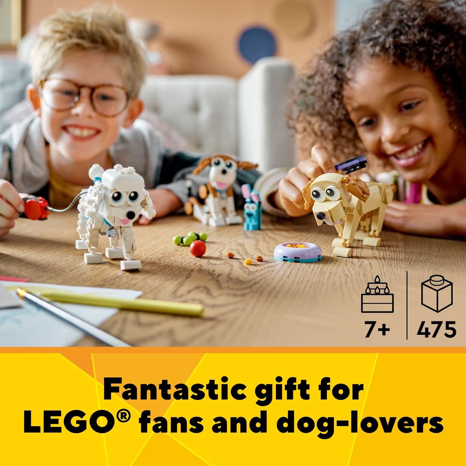 مكعبات بناء LEGO 31137 Creator 3 in 1 Adorable Dogs - ألعاب تظاهرية للفتيات والفتيان، لعمر 7 سنوات فما فوق - مجموعات تعليمية للأطفال - هدية لعيد الميلاد