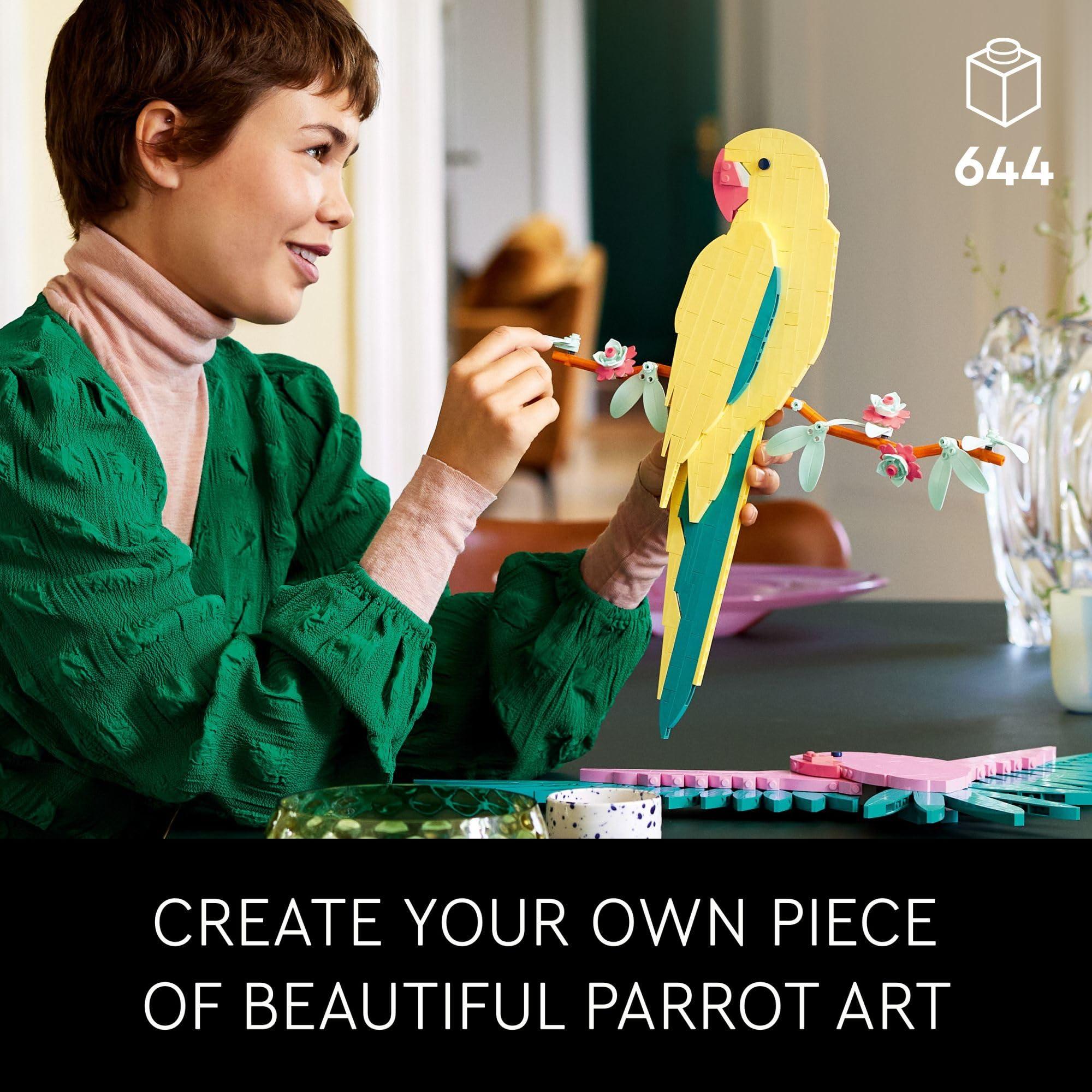 LEGO 31211 Art The Fauna Collection – Macaw Parrots, Nature Wall Artwork for Living Room