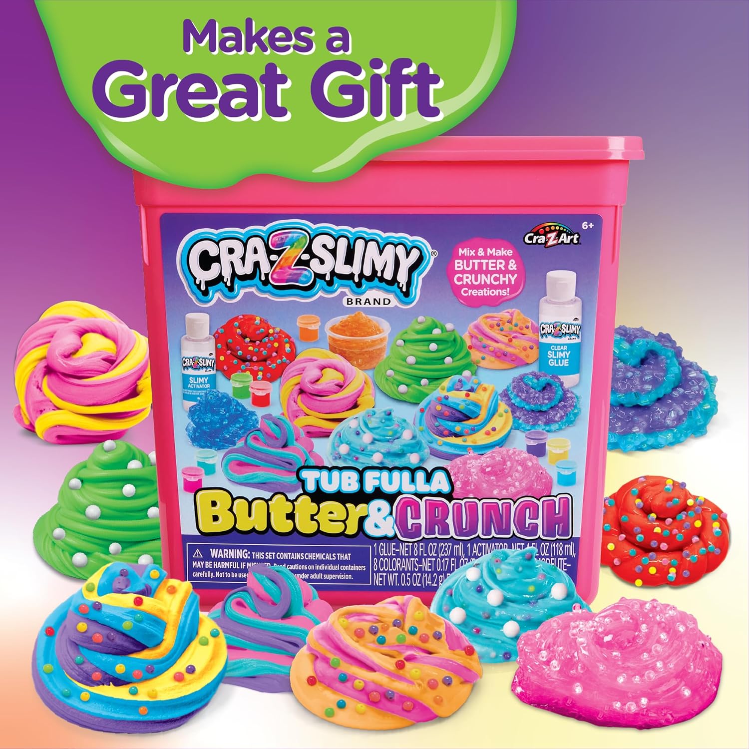 CRA-Z-Slimy Tub Fulla Butter & Crunch DIY Slime Kit - Mix and Make Your Own Butter and Crunchy Slime
