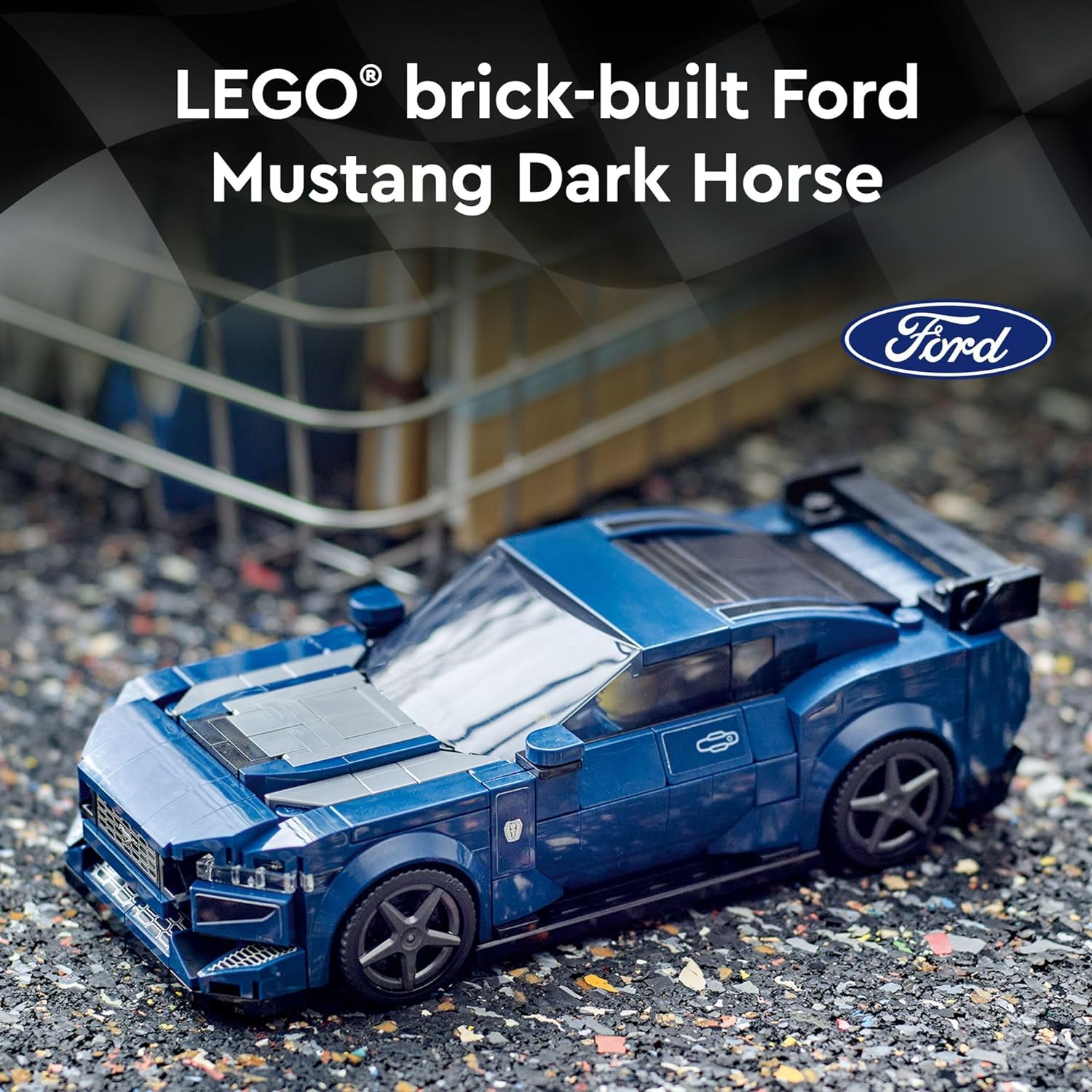LEGO Speed Champions Ford Mustang Dark Horse Sports Car Toy 76920, Buildable Ford Mustang Toy for Kids, Blue Toy Car Model Set