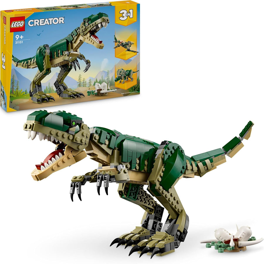 LEGO 31151 Creator 3in1 T. rex to Triceratops to Pterodactyl Toys, Dinosaur Figures