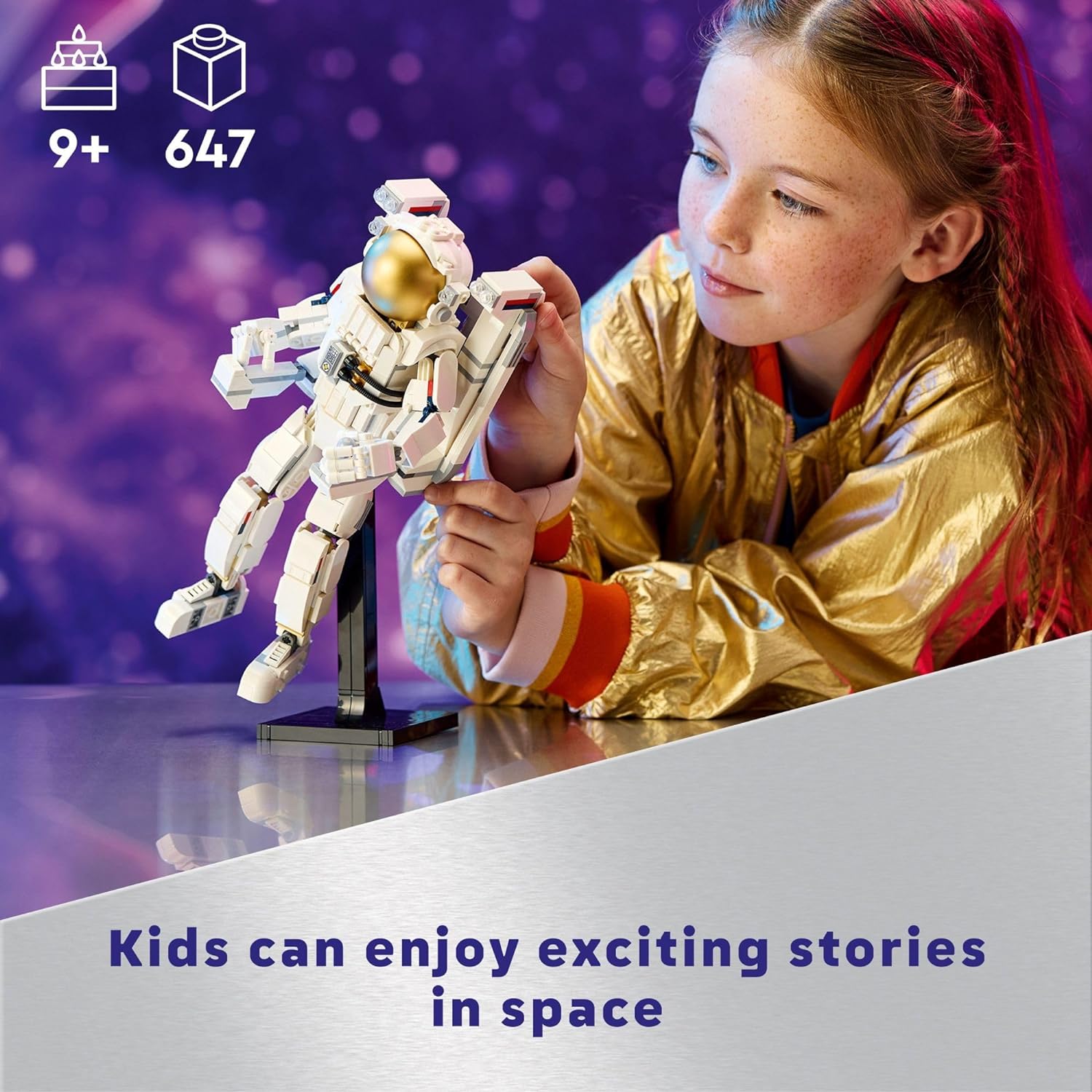 LEGO Creator 31152 3 in 1 Space Astronaut Toy, Building Set Transforms from Astronaut Figure to Space Dog to Viper Jet, Space-Themed Gift Idea for Boys and Girls