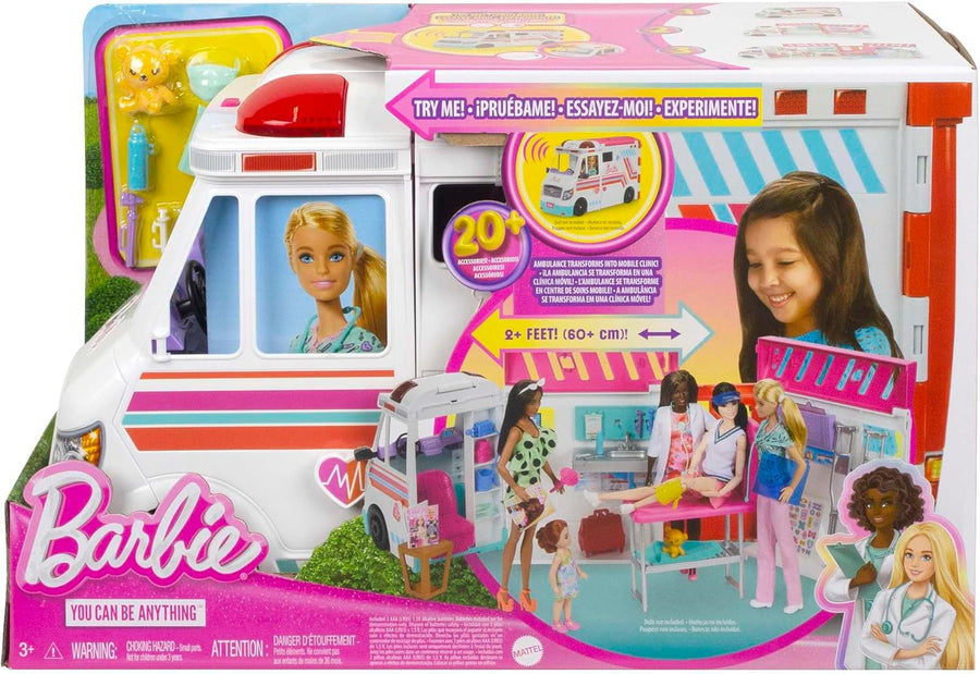 Mattel Barbie Toys, Transforming Ambulance And Clinic Playset, 20+ Accessories