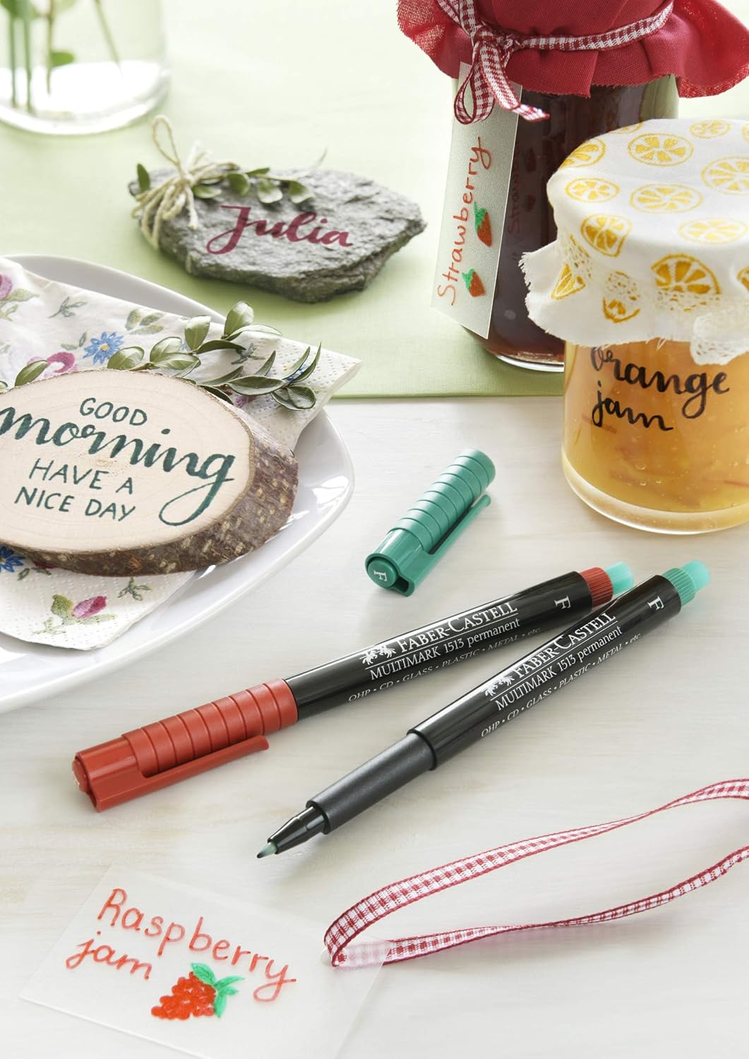 Faber-Castell 1525 Multimark Permanent Marker, Assorted - Set of 4 - Medium