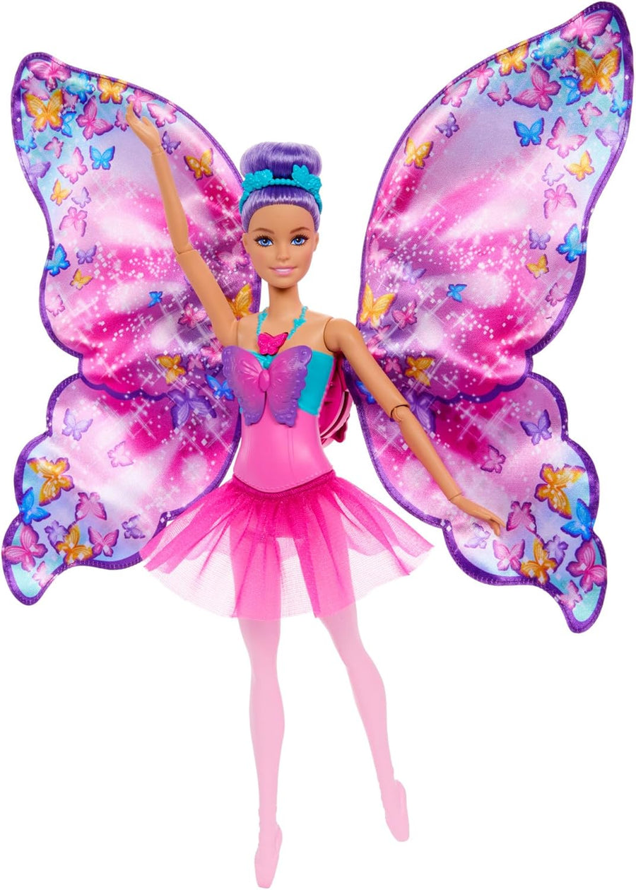 Barbie Dance And Flutter Doll With 2-In-1 Transformation From Dancer To Butterfly: Purple Hair