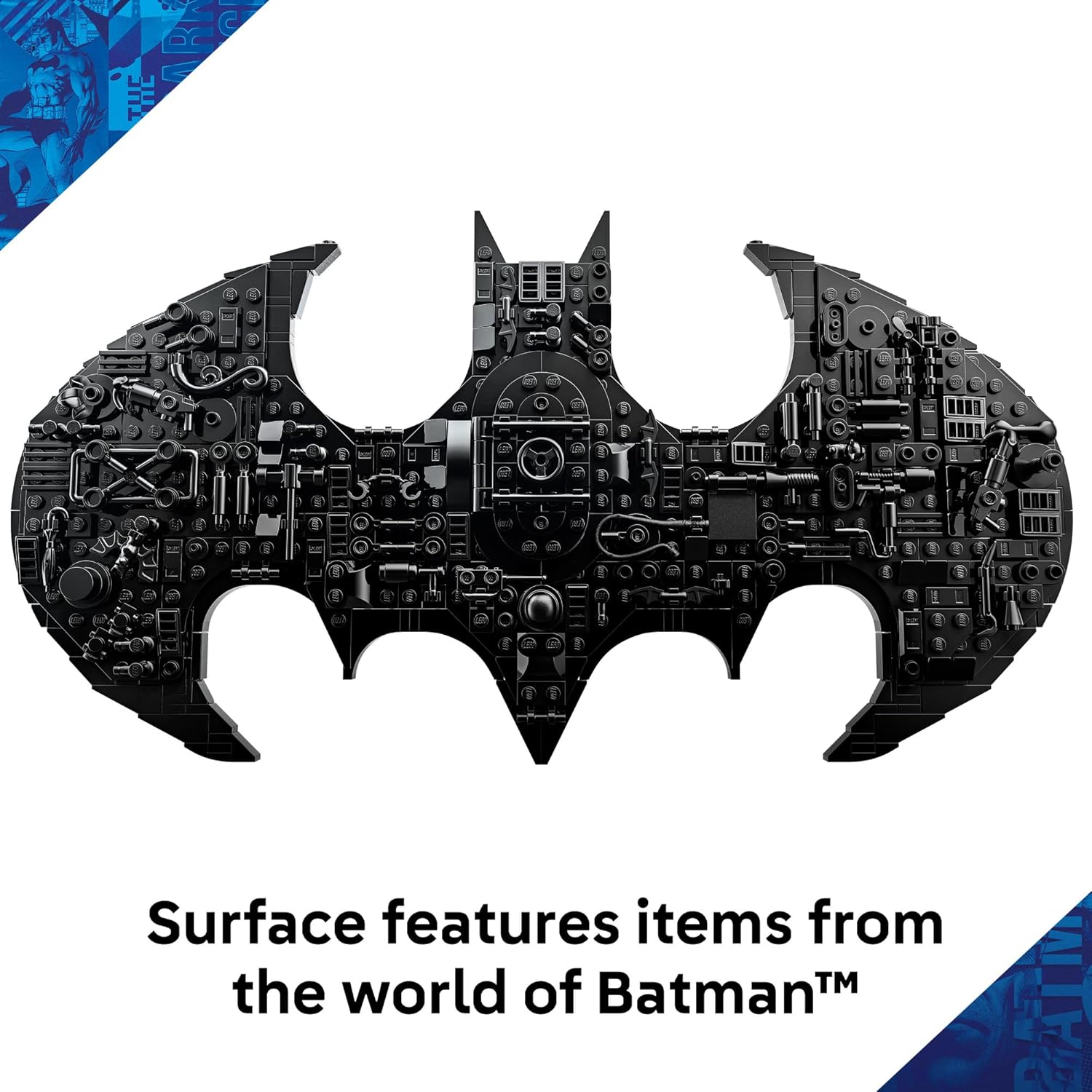 LEGO DC Batman: لعبة بناء شعار باتمان - ديكور غرفة نوم الأبطال الخارقين للأطفال، الأولاد والبنات، 12 سنة فما فوق - مع مجسمات باتمان الكلاسيكية والذهبية المصغرة - فكرة هدية لأعياد الميلاد والمعجبين - 76330