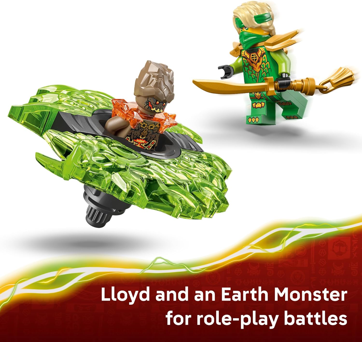 LEGO NINJAGO Loyd vs. Earth Monster Spinner Building Toy for Boys & Girls - Ninja Toy Figures & Playset for Kids, Ages 6+ - Includes 2 Minifigures for Pretend Play - Gift Idea for Birthdays - 71850