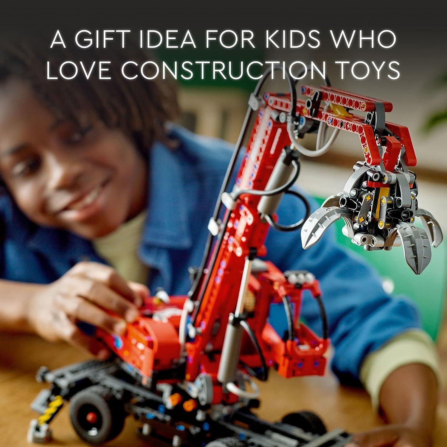 LEGO 42144 Technic Material Handler Crane Building Toy Set for Kids, Boys, and Girls Ages 10+ (835 Pieces) Retired