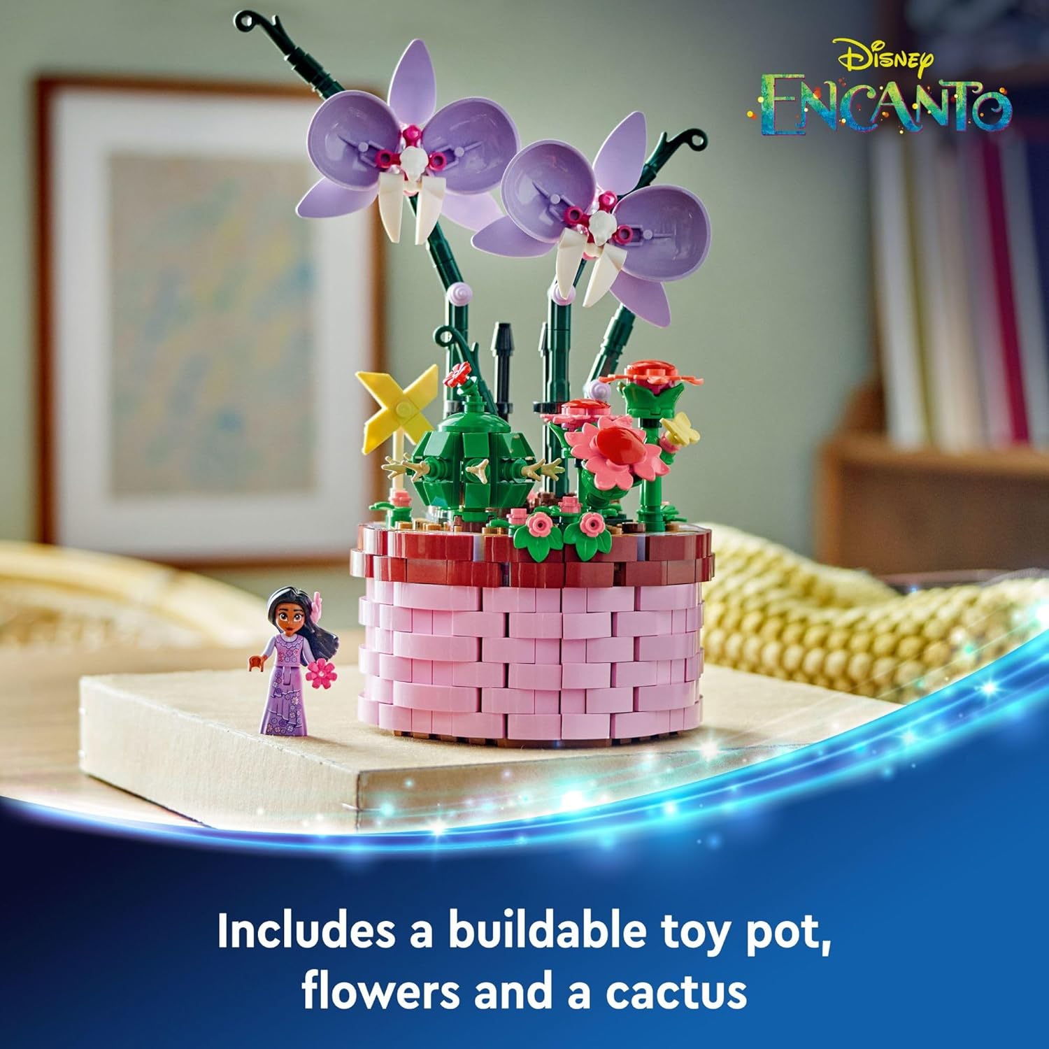 LEGO 43237 Disney Encanto Isabela’s Flowerpot, Buildable Orchid Flower Toy for Kids with Disney Encanto Mini-Doll, Disney Toy for Play and Display.
