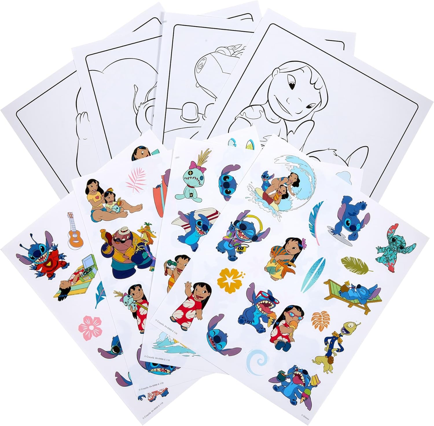 Crayola Lilo&Stitch Sticker Colouring Book, 32 Pages and 4 Sheets of Stickers Included