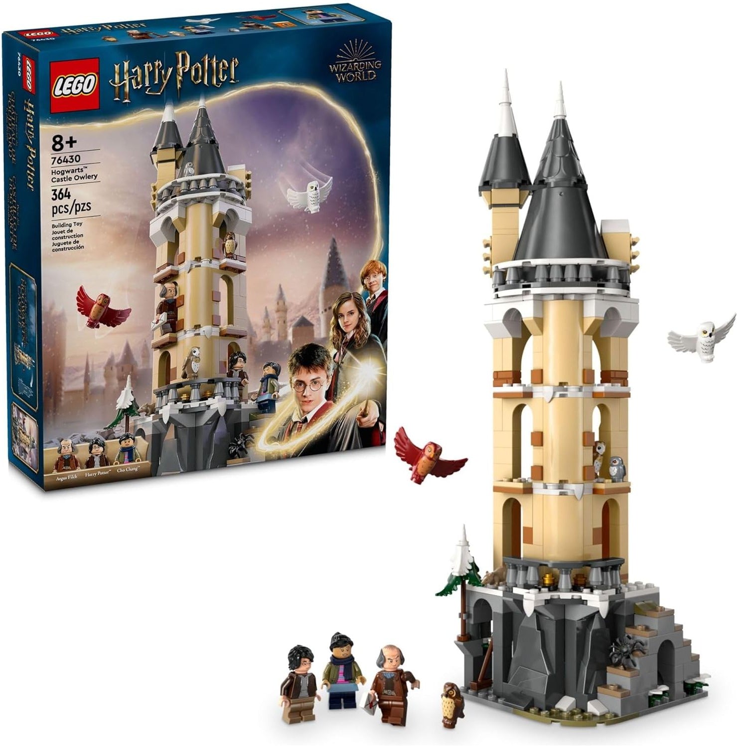 LEGO 76430 Harry Potter Hogwarts Castle Owlery Toy, Wizarding World Fantasy Toy for Girls and Boys, Harry Potter Castle Playset with 3 Characters.