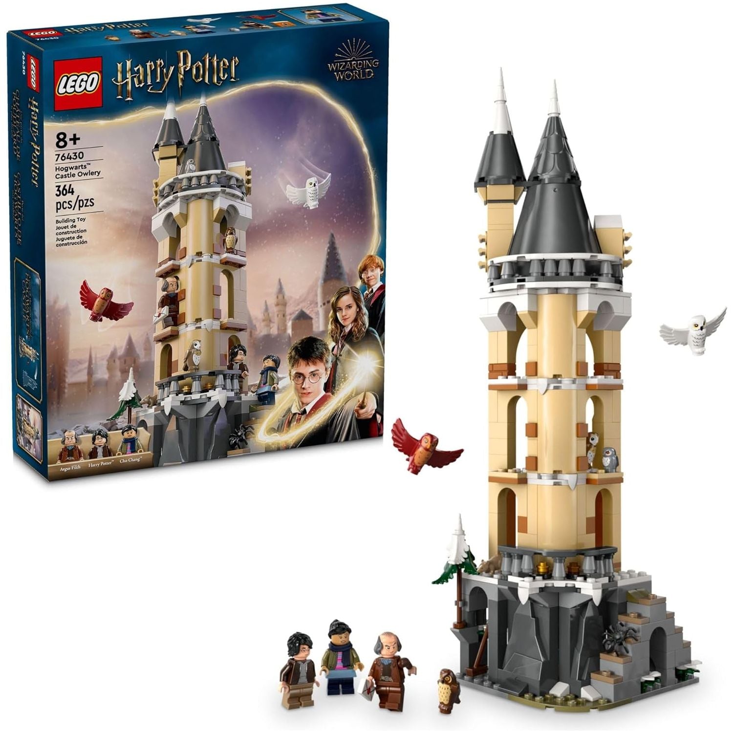 LEGO 76430 Harry Potter Hogwarts Castle Owlery Toy, Wizarding World Fantasy Toy for Girls and Boys, Harry Potter Castle Playset with 3 Characters.