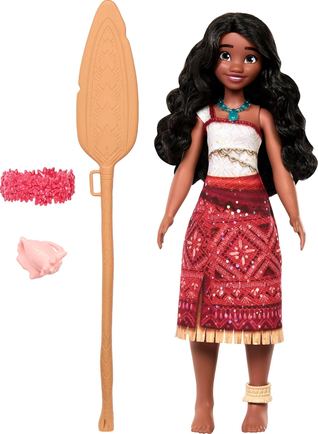 Mattel Disney Moana 2 Singing Adventure Moana Doll with Signature Outfit & Accessories, Sings “We’re Back” in English