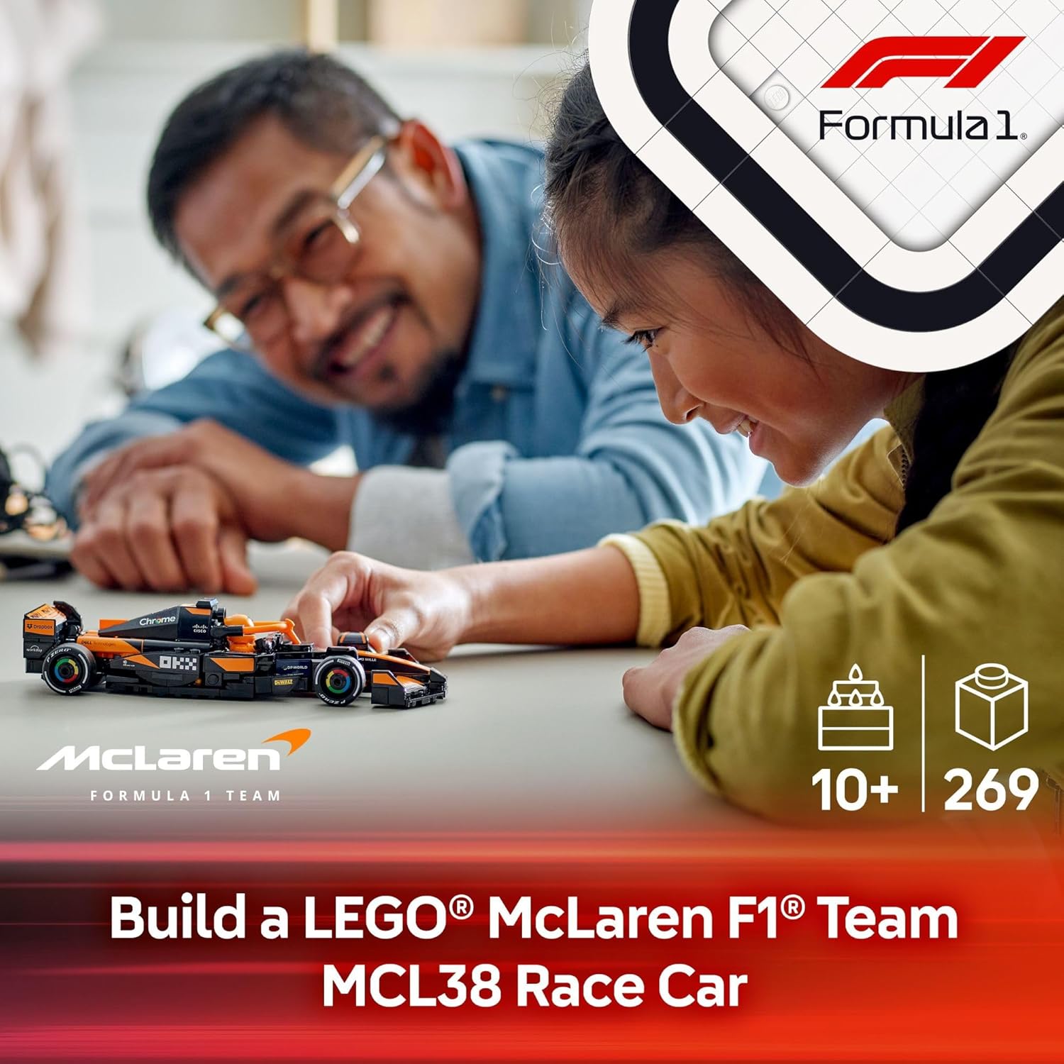 ليجو 77251 لعبة سيارة سباق ماكلارين F1 MCL38 سبيد تشامبيونز - مجموعة بناء للأطفال 
