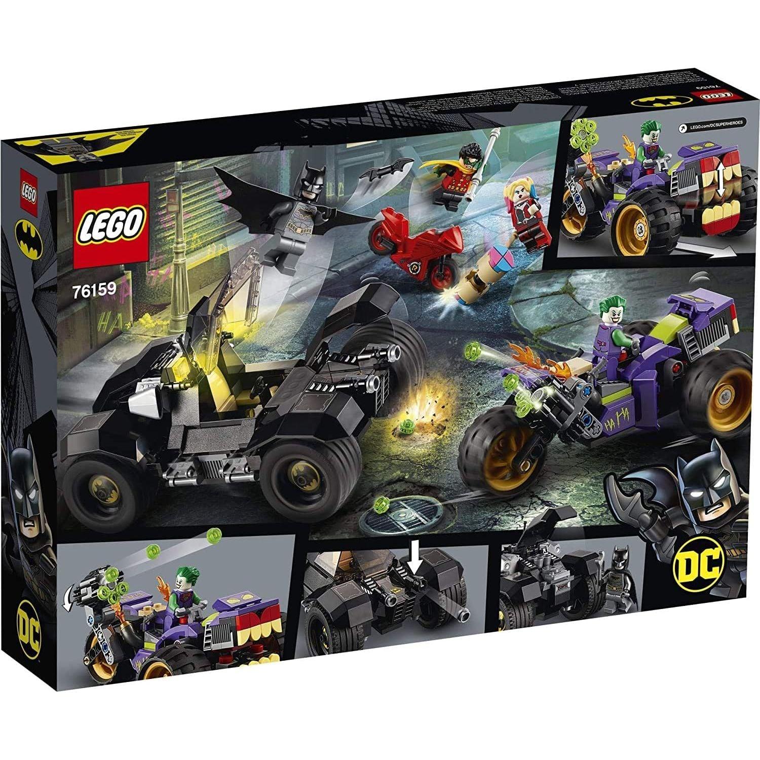 LEGO 76159 DC Batman Joker's Trike Chase Super-Hero Cars and Motorcycle Playset, Mini Shooting Batmobile Toy (440 Pieces)