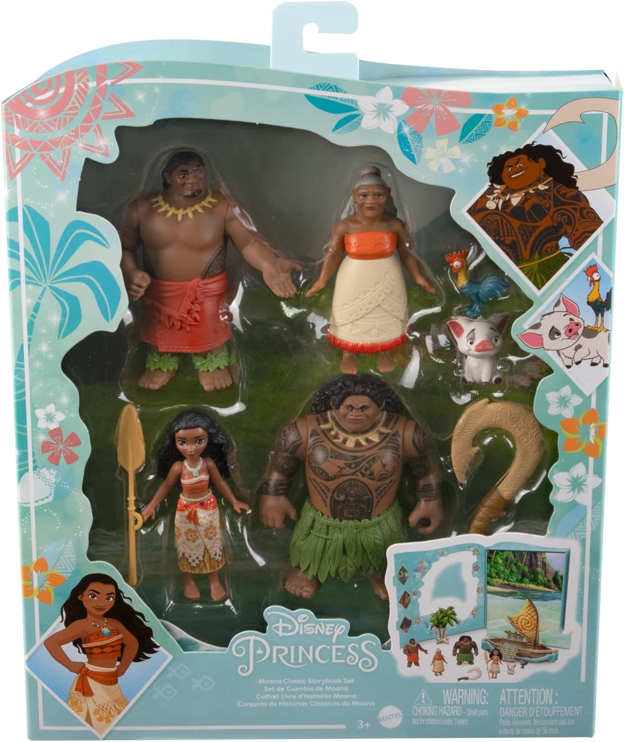 Disney Princess Moana Deluxe Story Set, Character Figurines and Playset, Kids Toys