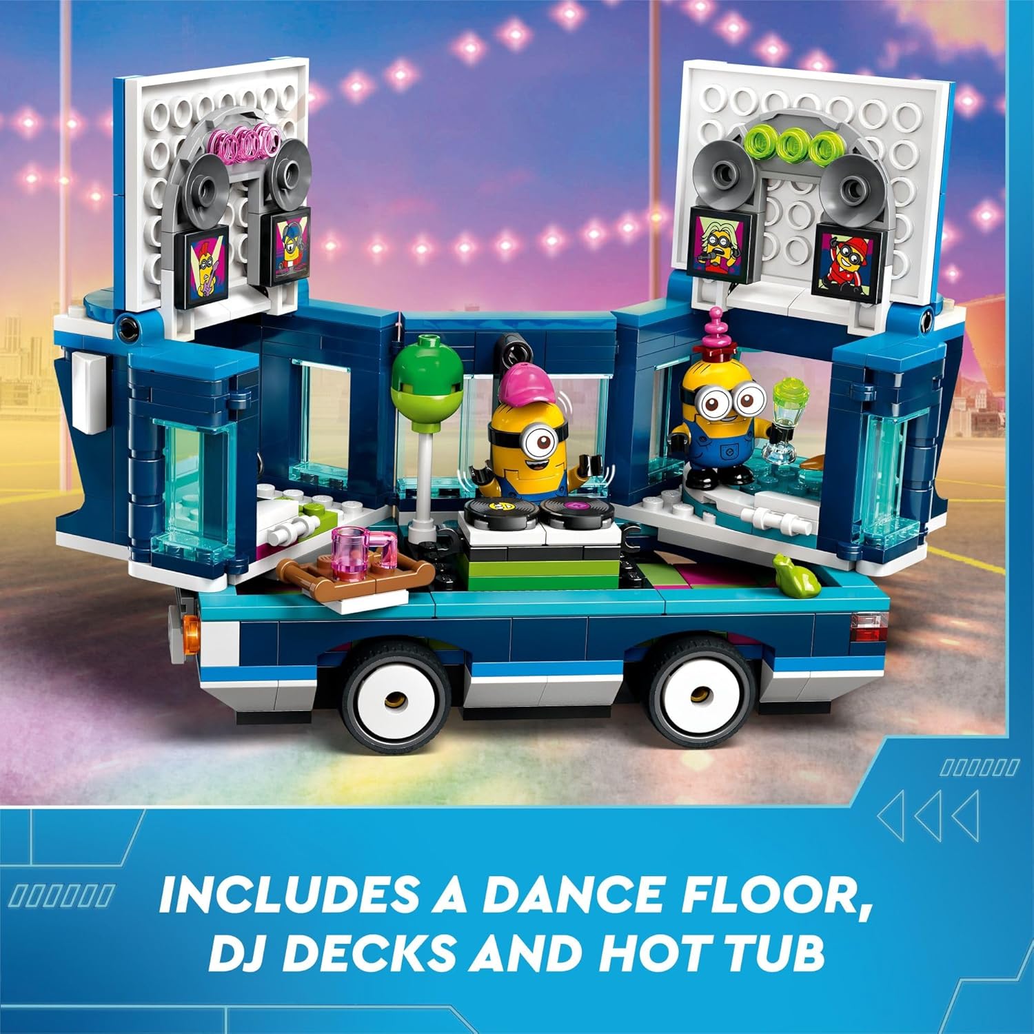 LEGO 75581 Despicable Me 4 Minions’ Music Party Bus, Creative Building Toy for Kids