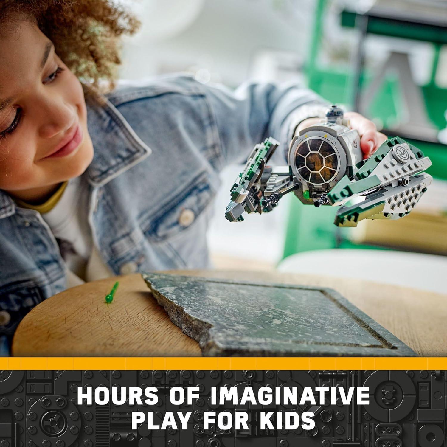 ليجو 75360 ستار وورز ذا كلون وورز يودا جيدي ستارفايتر ستار وورز قابلة للتجميع للأطفال تتميز بشخصية ماستر يودا مع لعبة السيف الضوئي