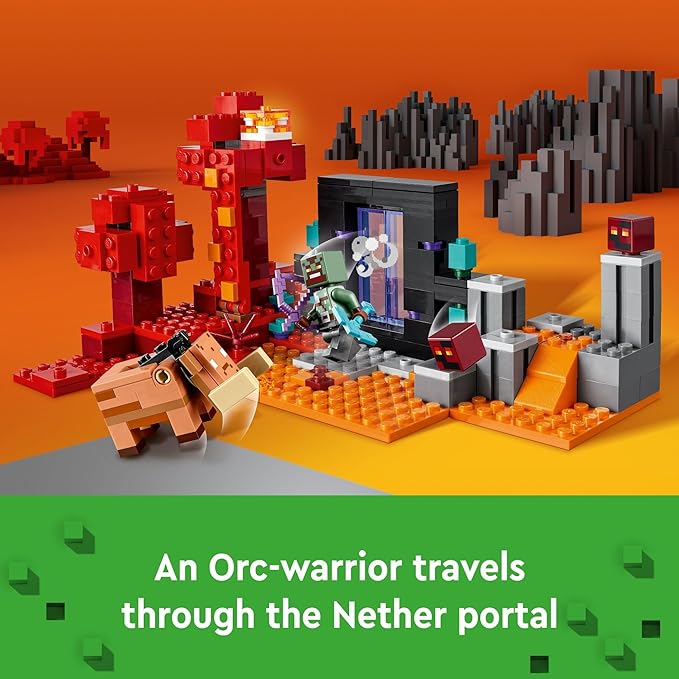 LEGO 21255 Minecraft The Nether Portal Ambush Adventure Set, Building Toy for Kids with Minecraft Action Figures and Battle Scenes, Minecraft Toy for Boys, Girls and Gamers