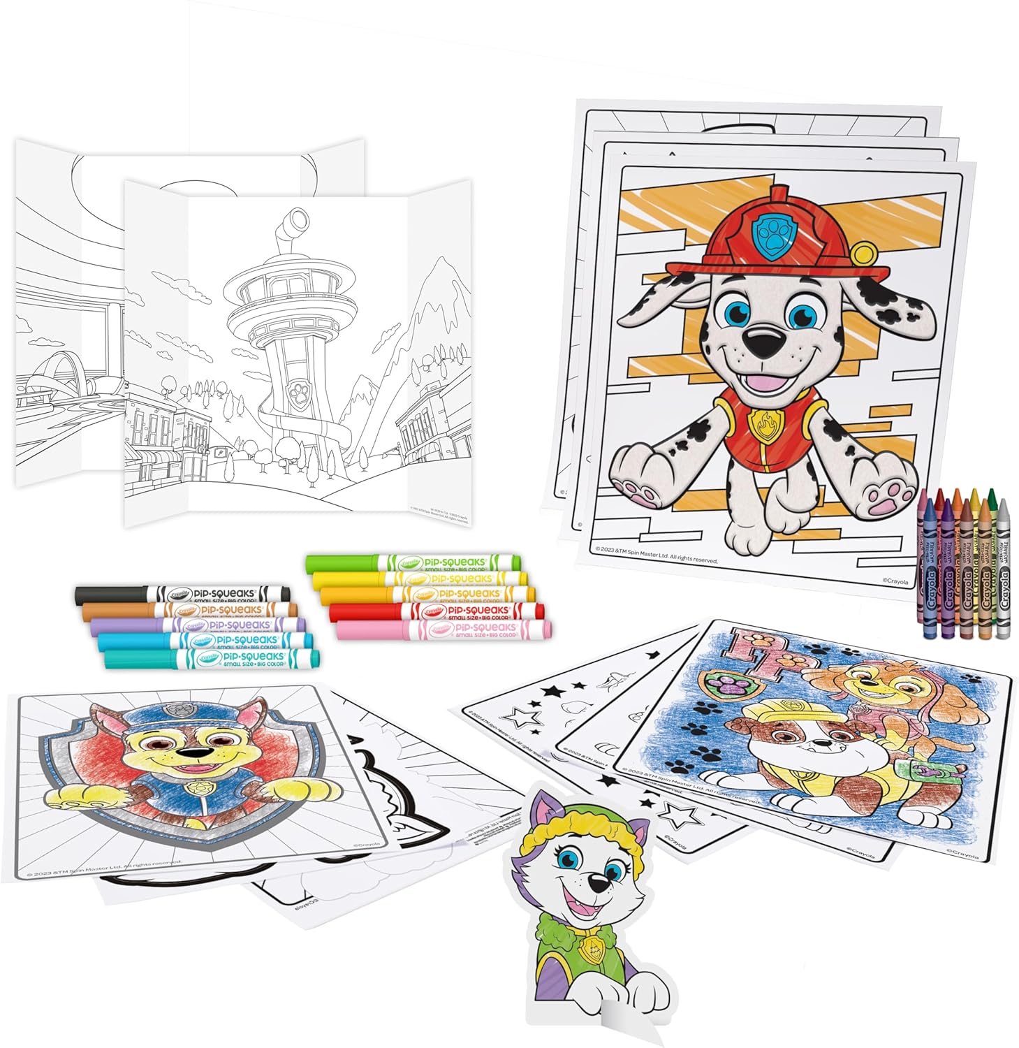 Crayola Paw Patrol Creative Colouring Pages, Marker Pens, Wax Crayons, 60 Pieces