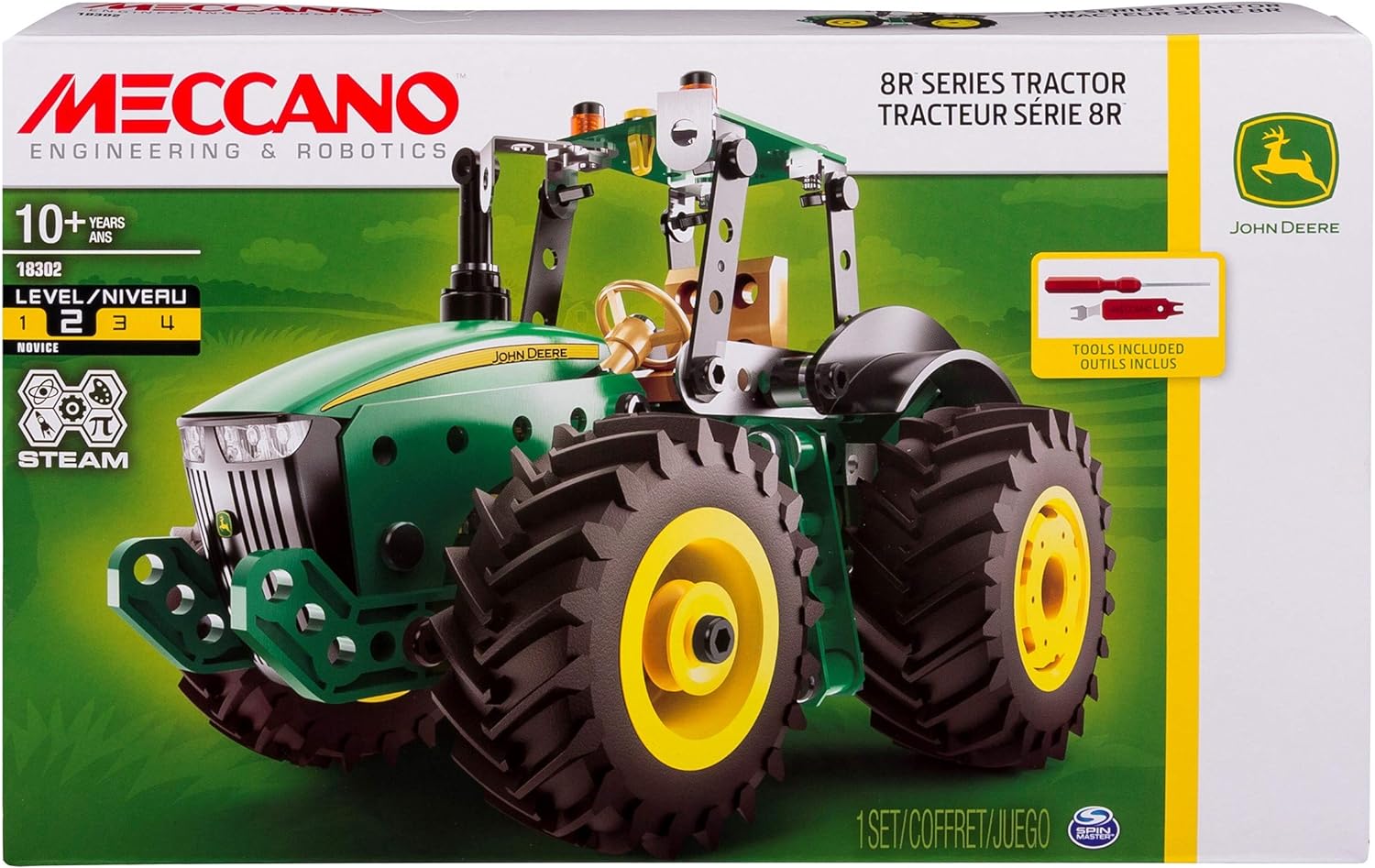 Meccano Set 18302 John Deere 8R Series Tractor Engineering & Robotics Steam