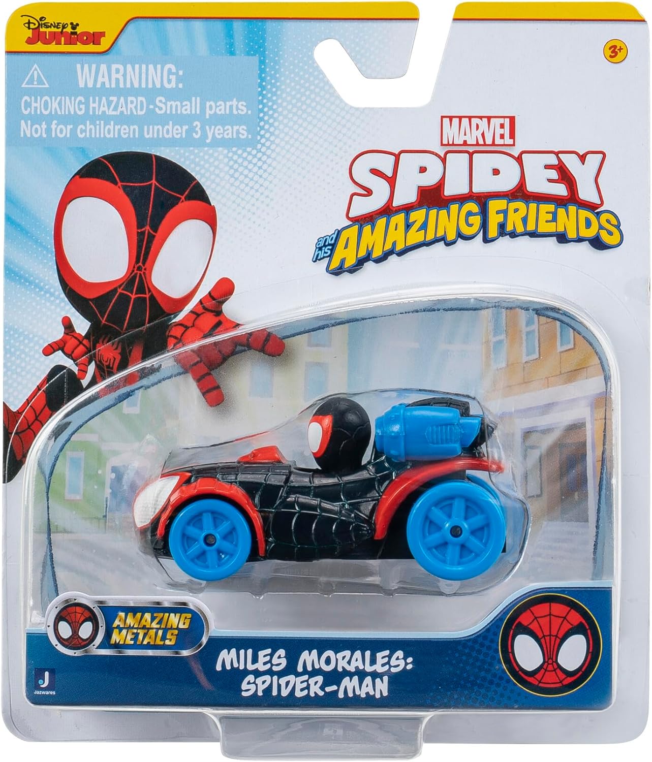 Disney Junior Marvel Spidey and his Amazing Friends Amazing Metals Race Car 1:64 Scale - Miles Morales