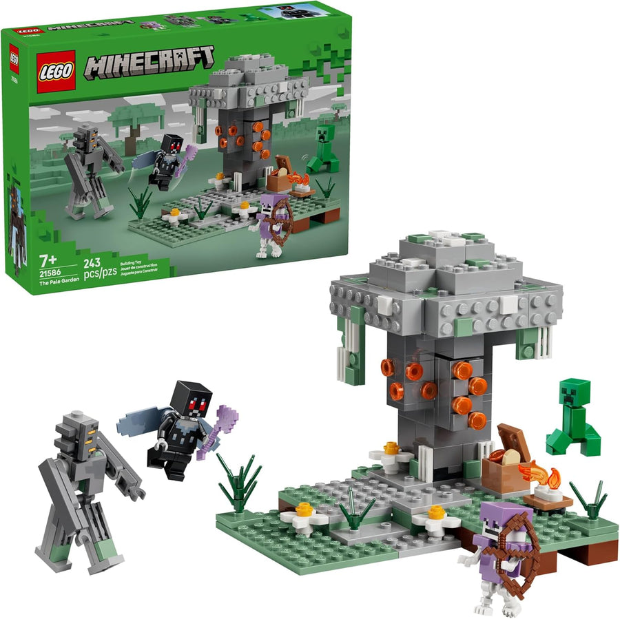 LEGO Minecraft The Pale Garden لعبة بناء وتمثيل للأولاد والبنات - مجموعة لعب شخصيات ألعاب الفيديو للأطفال، الأعمار 7+ - مع شخصيات Mothman و Creeper الصغيرة - فكرة هدية لأعياد الميلاد - 21586