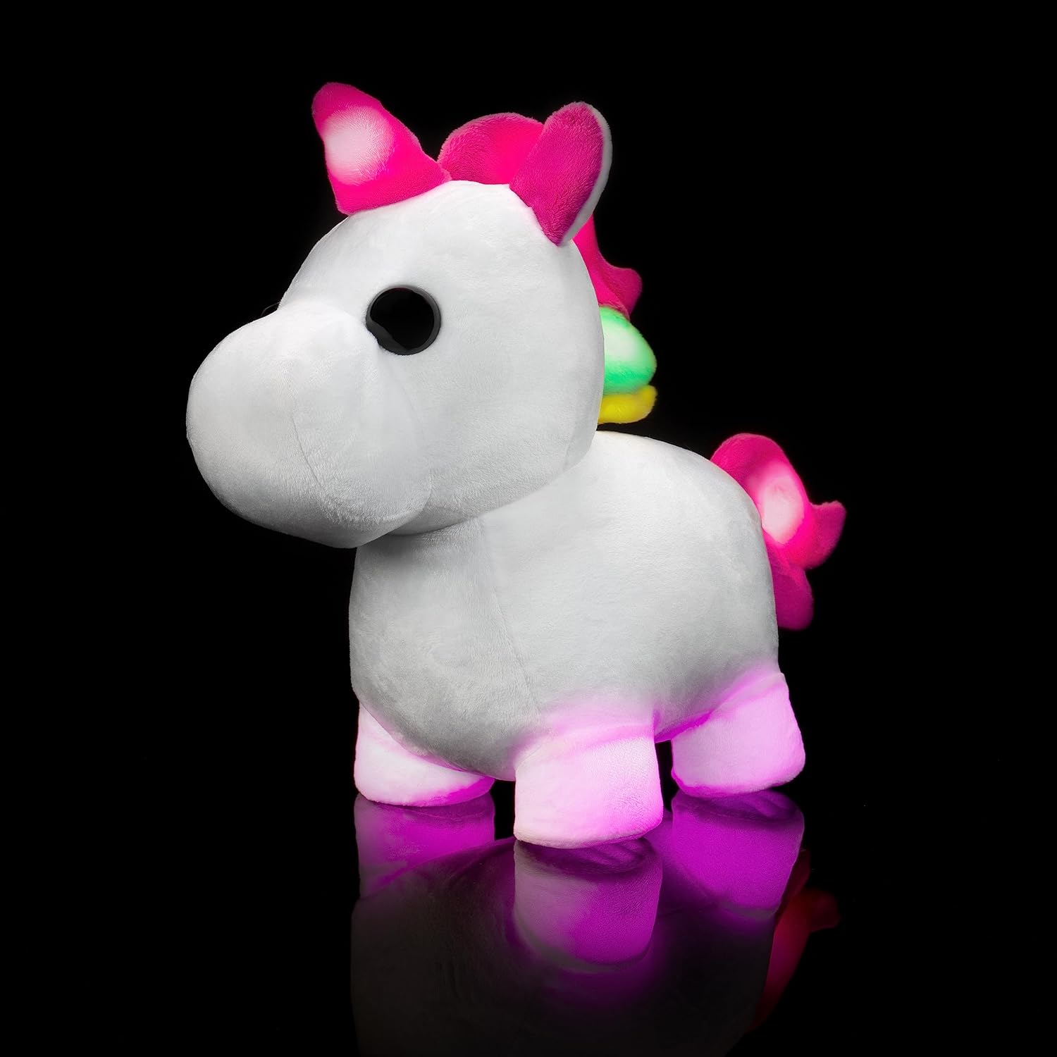 Adopt Me! Luminous Neon Unicorn Soft Toy - Soft and Cuddly - Three Lighting Modes - Directly Inspired by Game No. 1, Toys for Children - 6 Years and Up