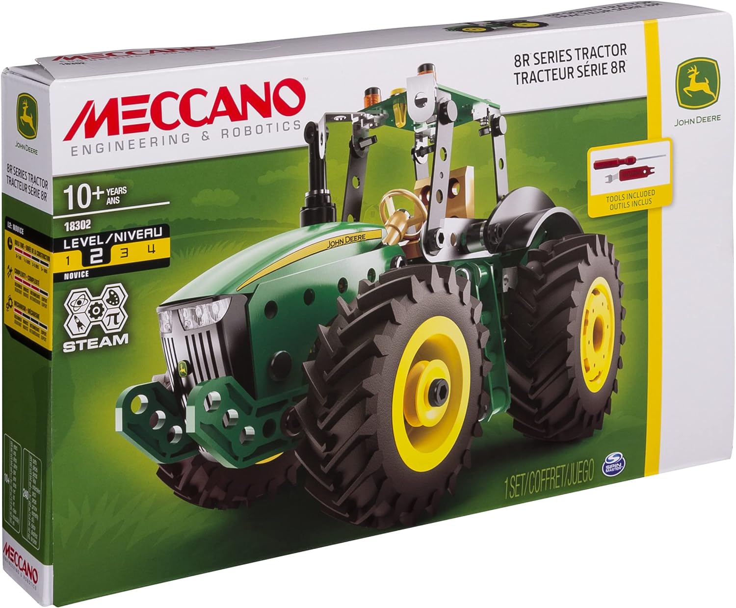 Meccano Set 18302 John Deere 8R Series Tractor Engineering & Robotics Steam