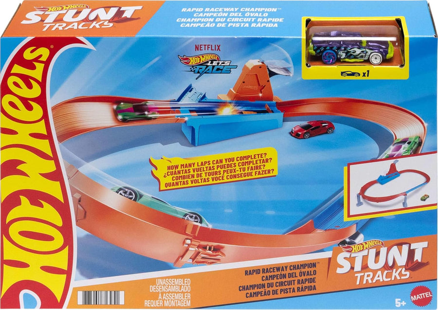 Mattel Hot Wheels Rapid Raceway Champion Action Speed Boost Oval Track