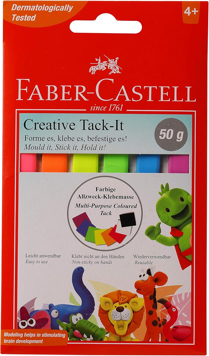 Faber Castell Adhesive Creative Tack-It Tape, 50 G, Multicolor