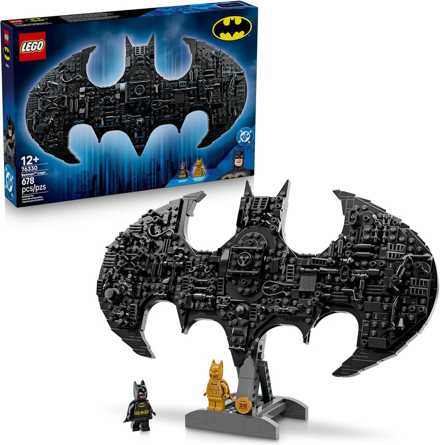 LEGO DC Batman: Batman Logo Building Toy - Super Hero Bedroom Decor for Kids, Boys & Girls, Ages 12+ - with Classic & Golden Batman Minifigures - Gift Idea for Birthdays & Fans - 76330