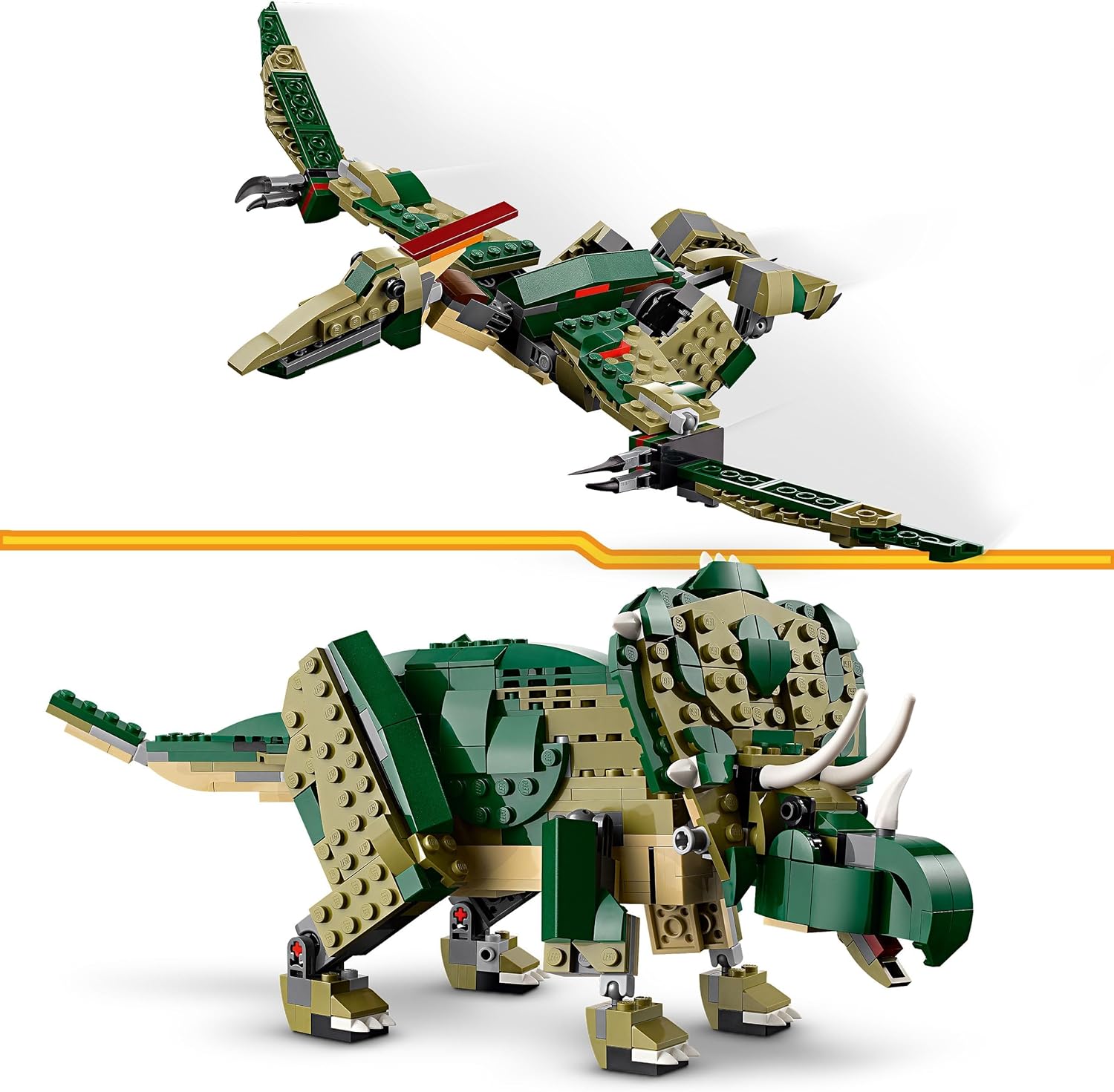 LEGO 31151 Creator 3in1 T. rex to Triceratops to Pterodactyl Toys, Dinosaur Figures