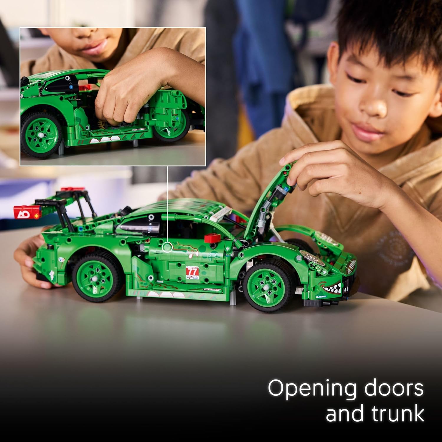 LEGO Technic Porsche 911 GT3 R Rexy AO Racing Car Building Toy for Boys & Girls - Car Toy W/Realistic Steering & 6-Cylinder Engine for Kids & Auto Fans, Ages 11+ - Gift Idea for Birthdays - 42224