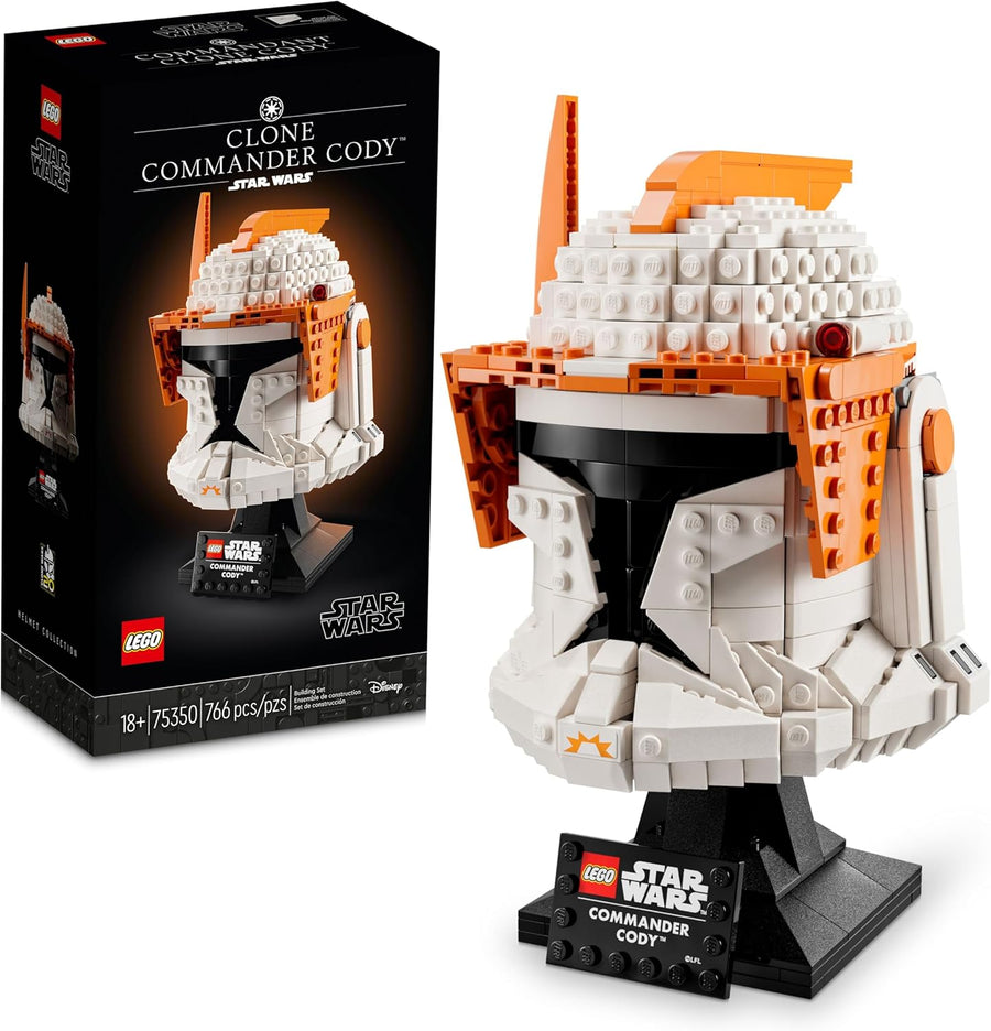 LEGO Star Wars Clone Commander Cody Helmet Collectible Building Set - Featuring Authentic Details, Office Decor Display Model for Adults - 75350