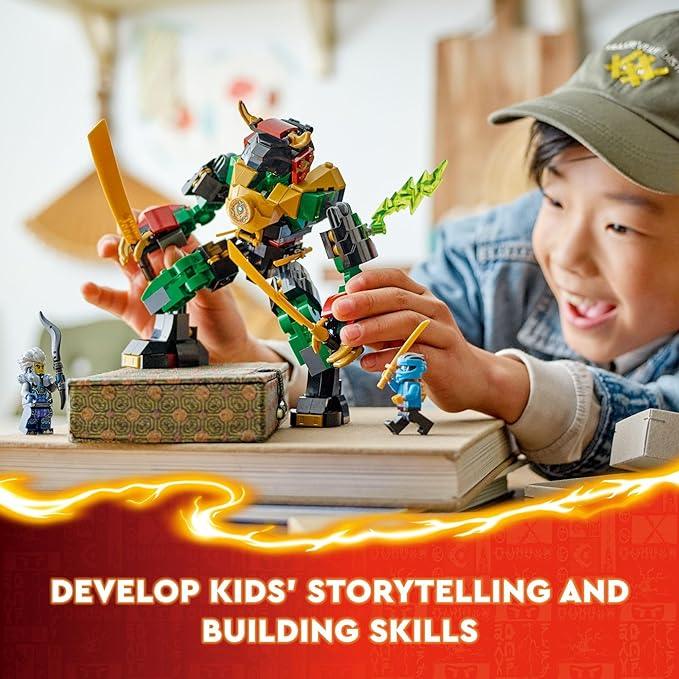 LEGO 71817 NINJAGO Lloyd’s Elemental Power Mech Customizable Battle Toy with 3 Ninja Action Figures, Adventure Playset for Boys and Girls, Ninja Gift Idea for Kids Ages 7 and Up