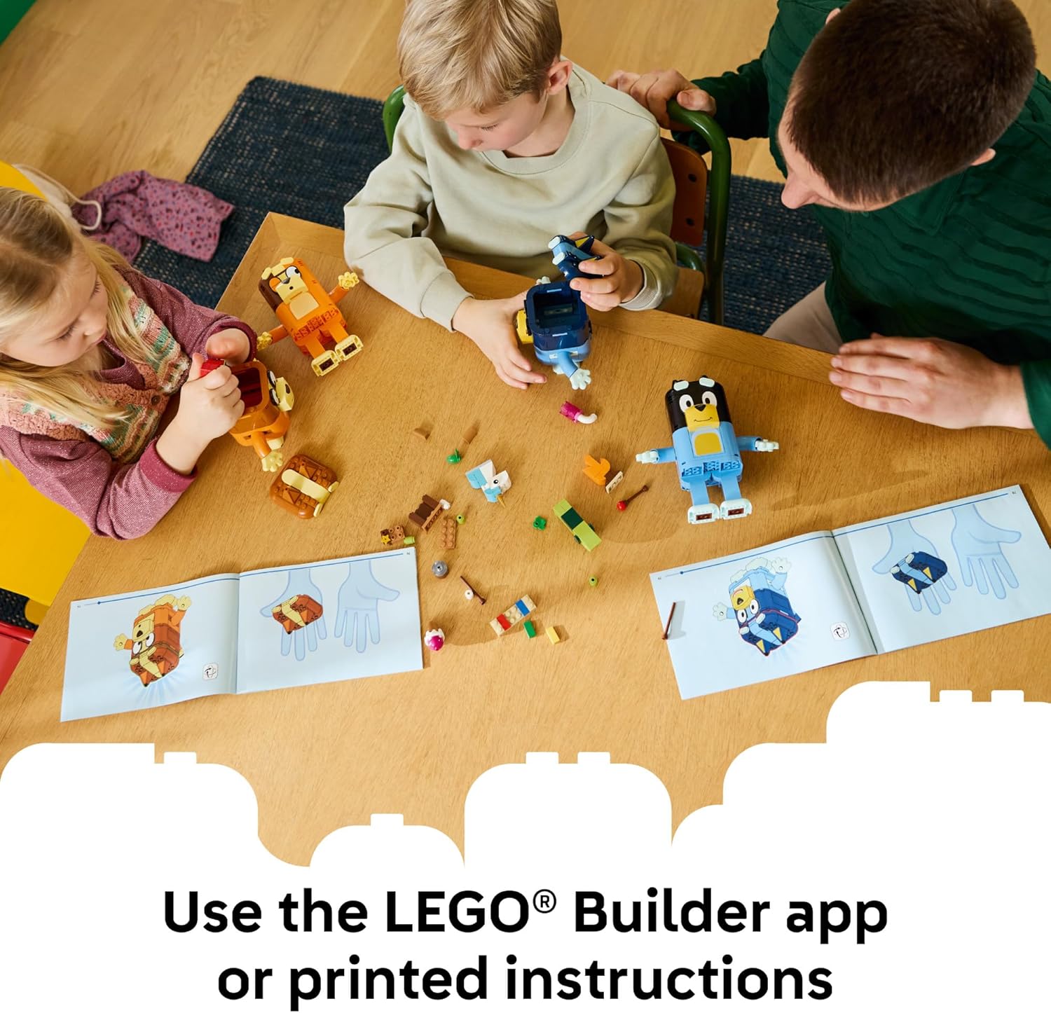 LEGO Bluey Brick-Built Bluey Family - Building Toy for Girls & Boys, Ages 5+ - Figures for Play or Display - Kids Bedroom or Desk Decor - Gift for Birthdays - 11217