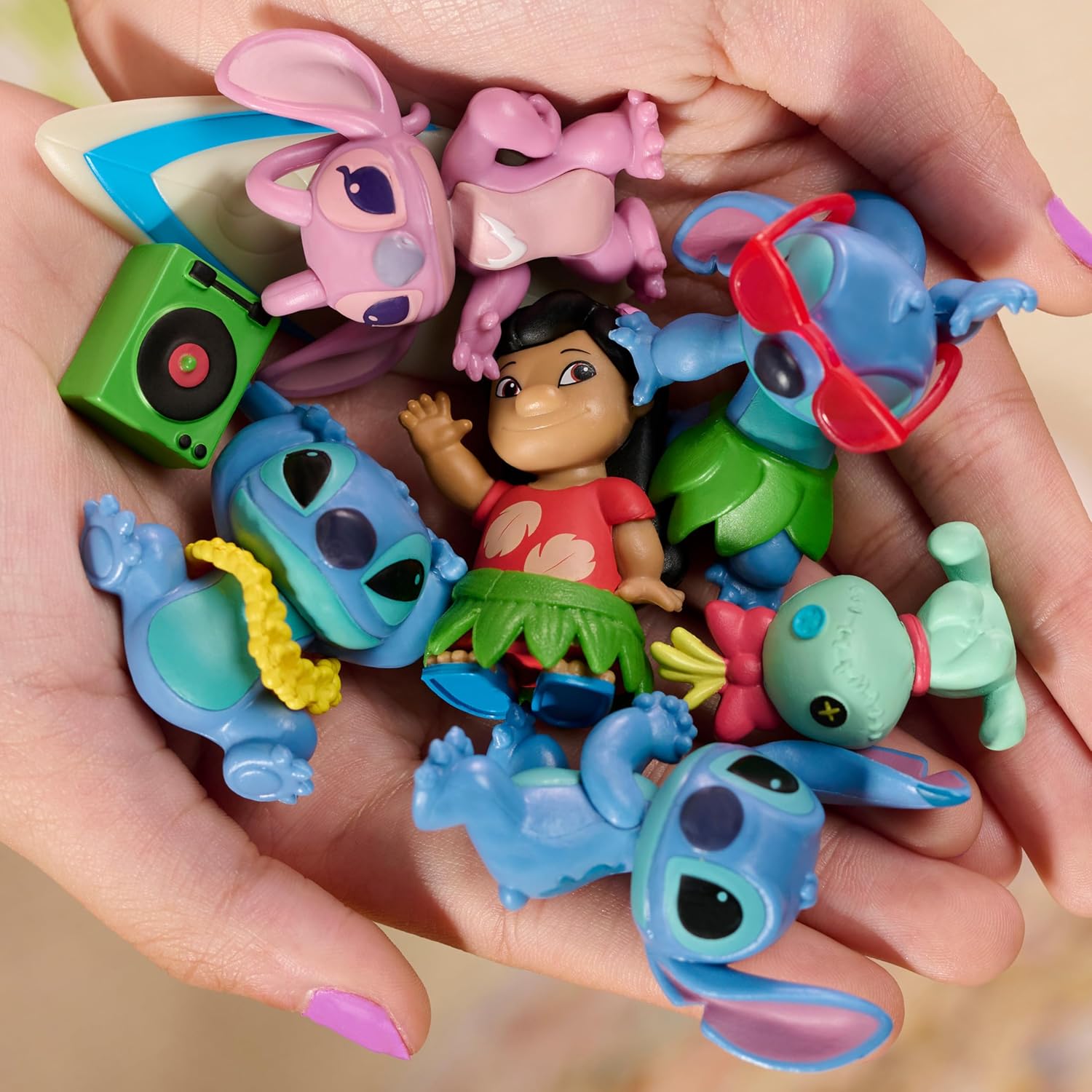 Just Play Disney Stitch Collectible Figure Set with Accessories, 11-Pieces, 2-inch Figurines, Includes Stitch, Lilo, Angel, & Scrump