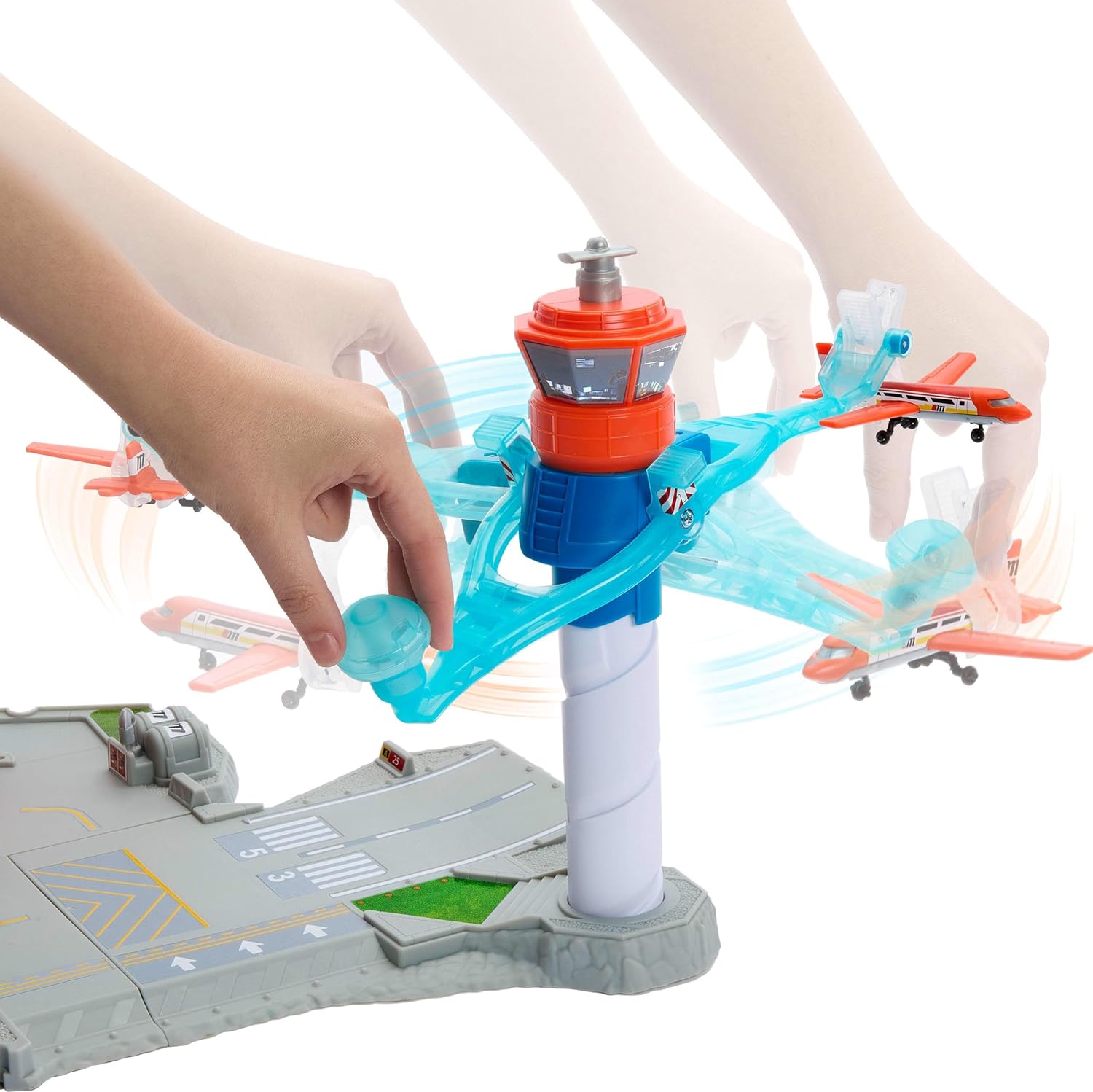 Matchbox Toy Car Playset, Takeoff Adventure Airport Playset with 1:64 Scale Diecast Audi, Plastic Plane, Takeoff and Landing Function and Storage