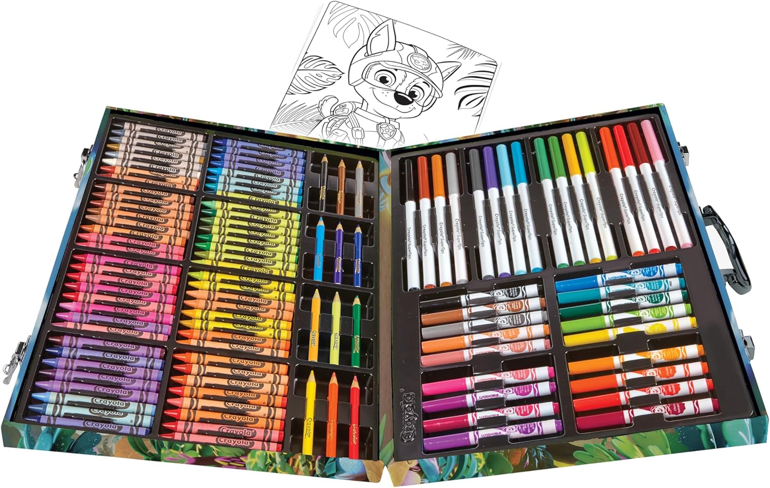 كرايولا - مجموعة رسم باو باترول مايتي موفي، مجموعة إبداعية مكونة من 128 قطعة، أقلام تلوين، أقلام شمع، نشاط إبداعي وهدية للأطفال من سن 3 سنوات فما فوق