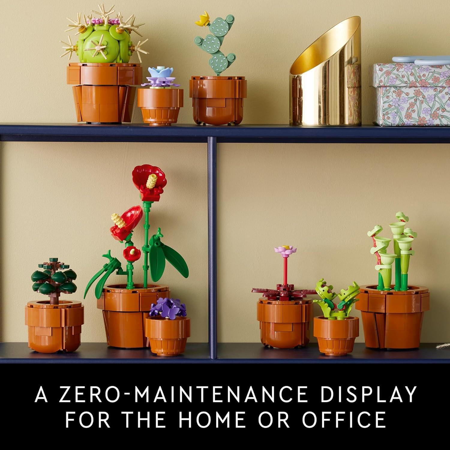 LEGO Icons 10329 Tiny Plants Building Set, Cactus Decor Gift Idea for Flower Lovers, Carnivorous, Tropical and Arid Flora, Botanical Collection