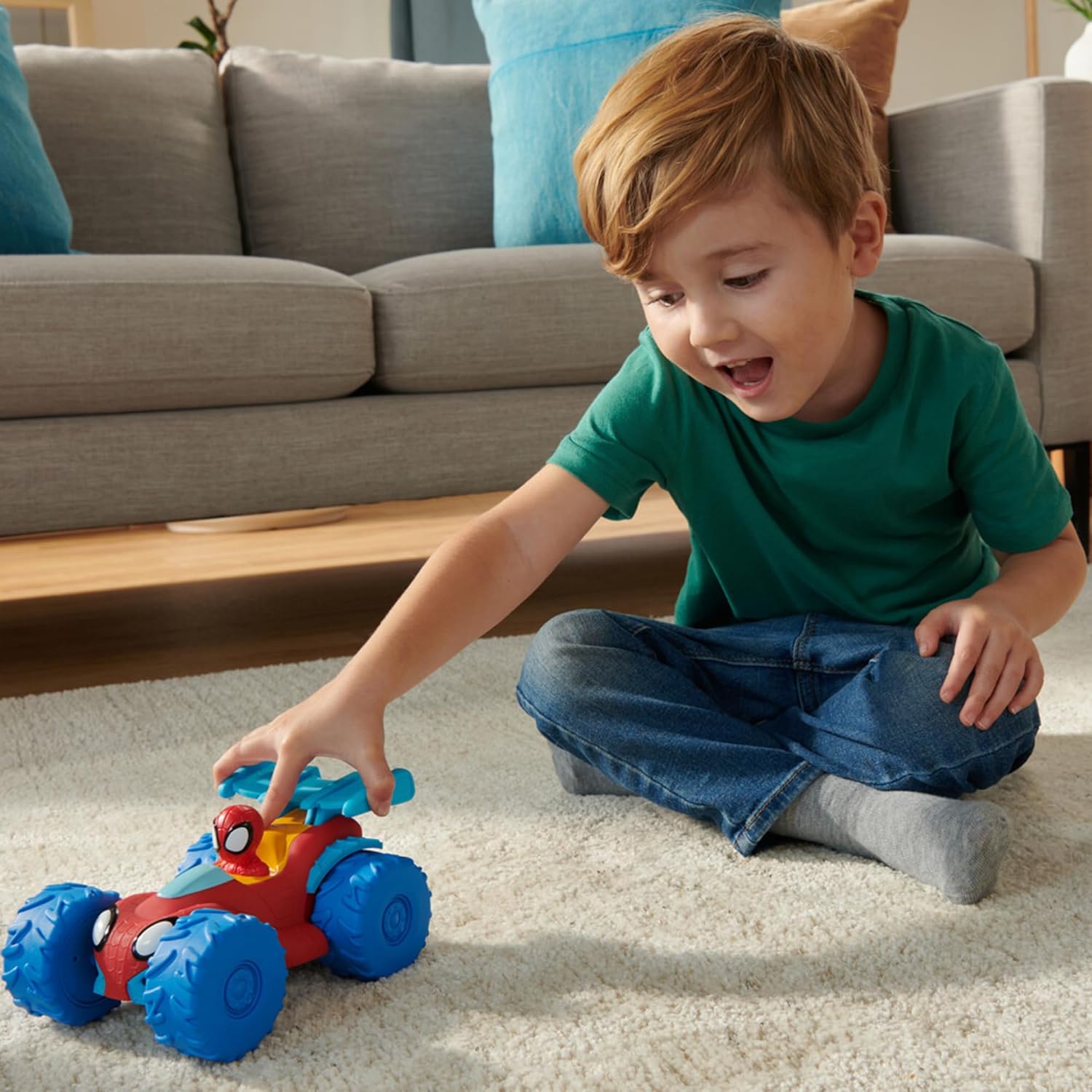 Disney Junior Marvel Spidey and His Amazing Friends Marvel Spidey Web Climber - 7-Inch Rev Up Motor Vehicle That Climbs Obstacles