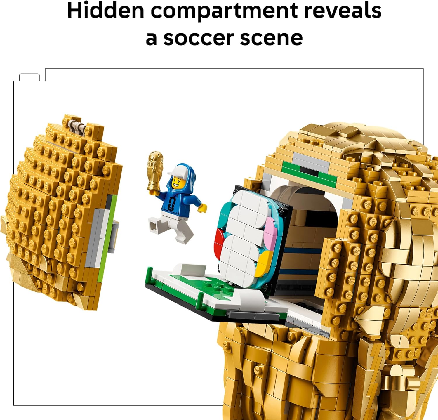 LEGO Editions FIFA World Cup Official Trophy Building Set - Kit for Display in Bedroom, Home Office, Book Shelf - Soccer Fans Collectible - with World Cup 2026 Minifigure 43020