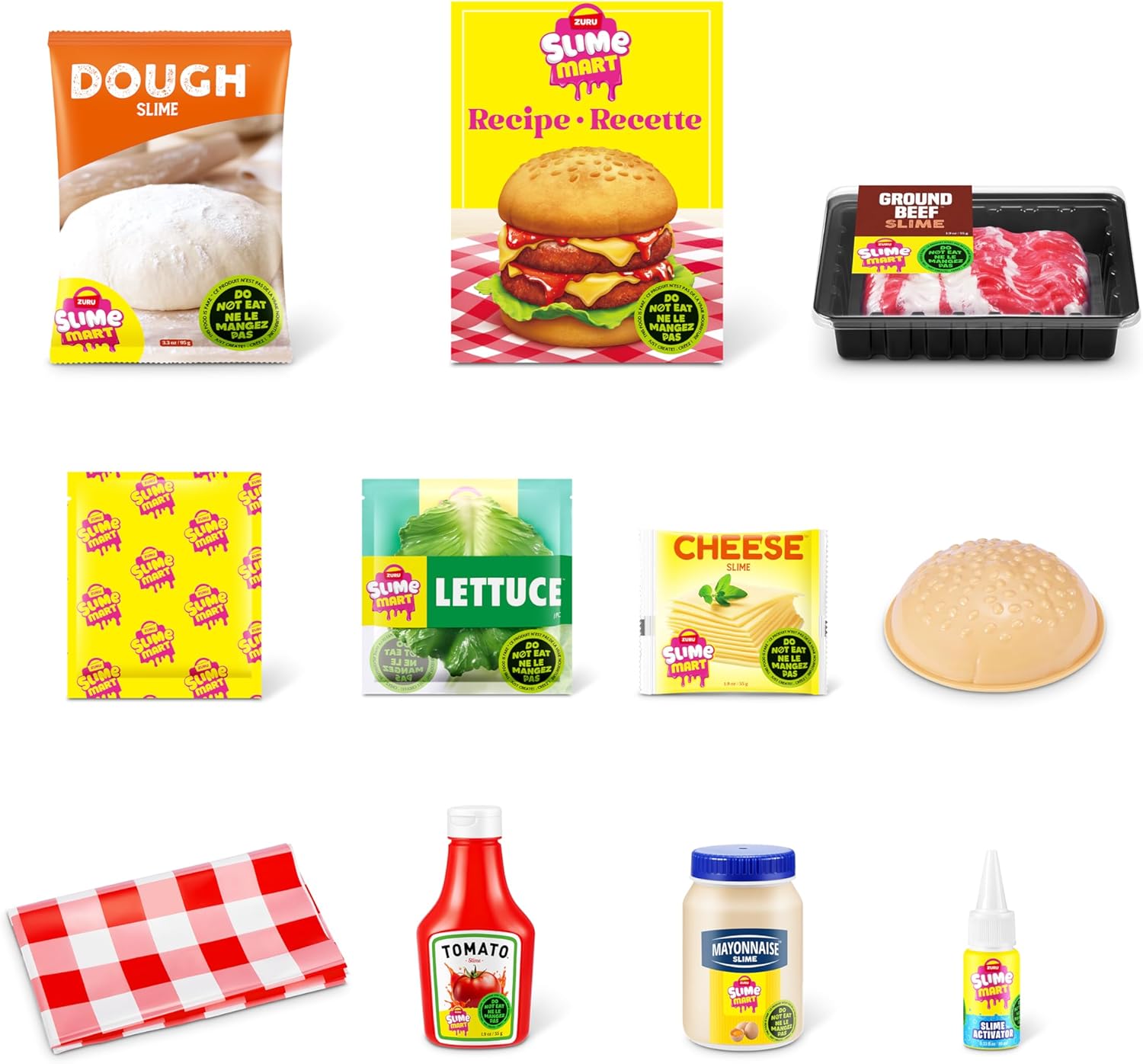 سلة صغيرة من زورو، لعبة، فنون وحرف يدوية للأطفال والكبار، مجموعة صنع الوحل الناعم - مجموعة الوحل للبنات من سن 6 إلى 10 سنوات - فكرة هدية ممتعة للأولاد والبنات - ألعاب فيدجيت - ألعاب حسية (برجر)